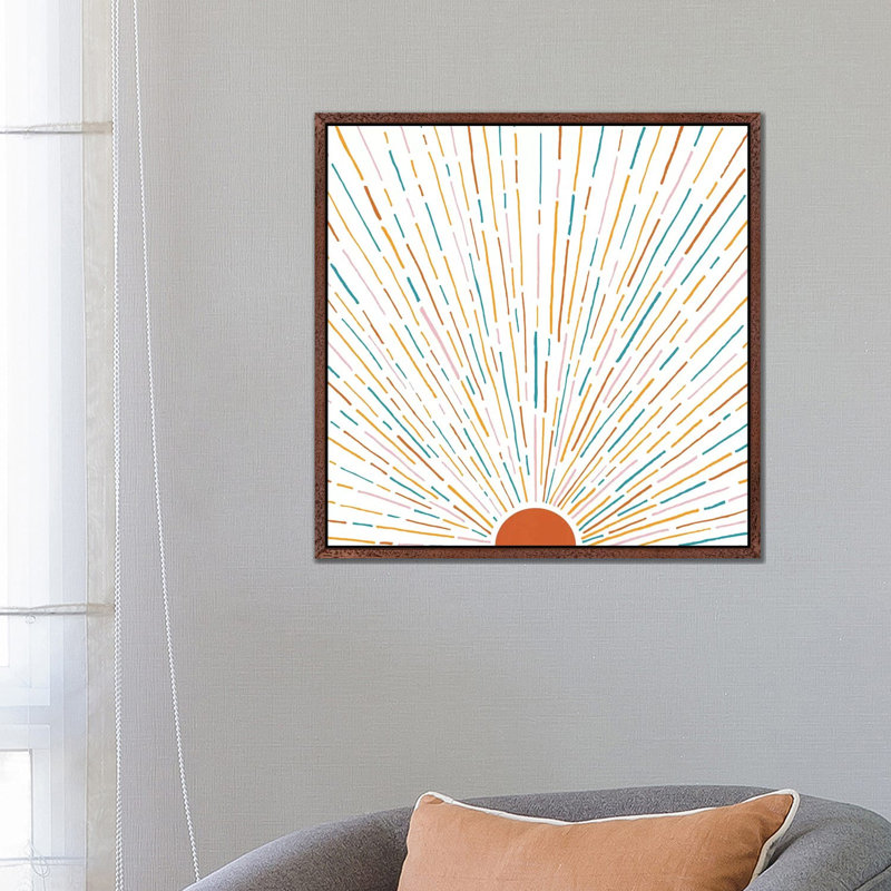 Sunshine All Around - Print on Canvas, 66.04cm H x 66.04cm W x 3.81cm D, Classic Brown Wood Floater Framed