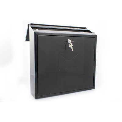 Contemporary Wall Mounted Reverse Mounting Galvanised Steel Lockable Weatherproof Post Box -36x36x11cm