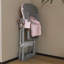 Chaise haute réglable rose pour 6 mois à années, avec structure en acier renforcé, base en pointe, plateau double couche amovible, 5 réglages de hauteur et salle à manger ergonomique de voyage à domicile-1061027274