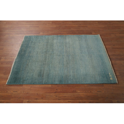 Light Blue Wool Gabbeh Oriental Foyer Rug 3x5