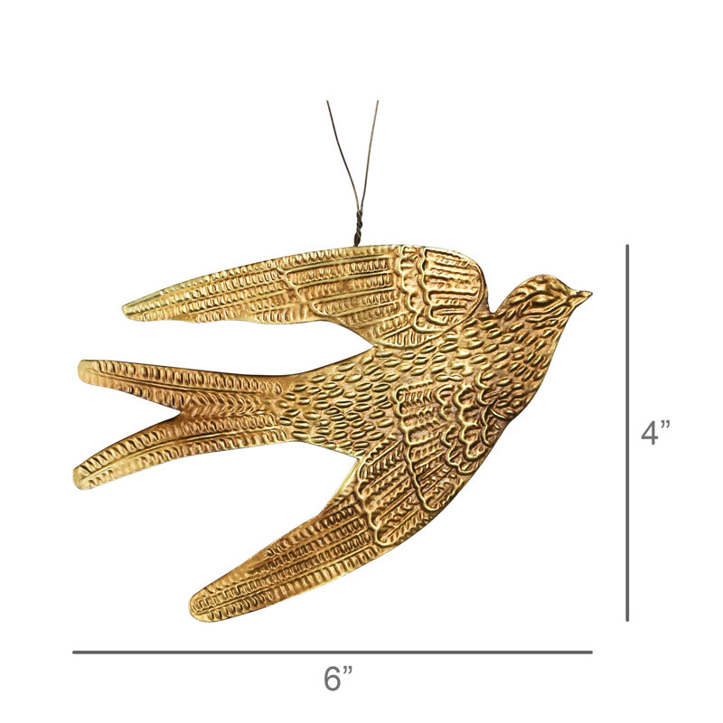 Ornement oiseau, or antique