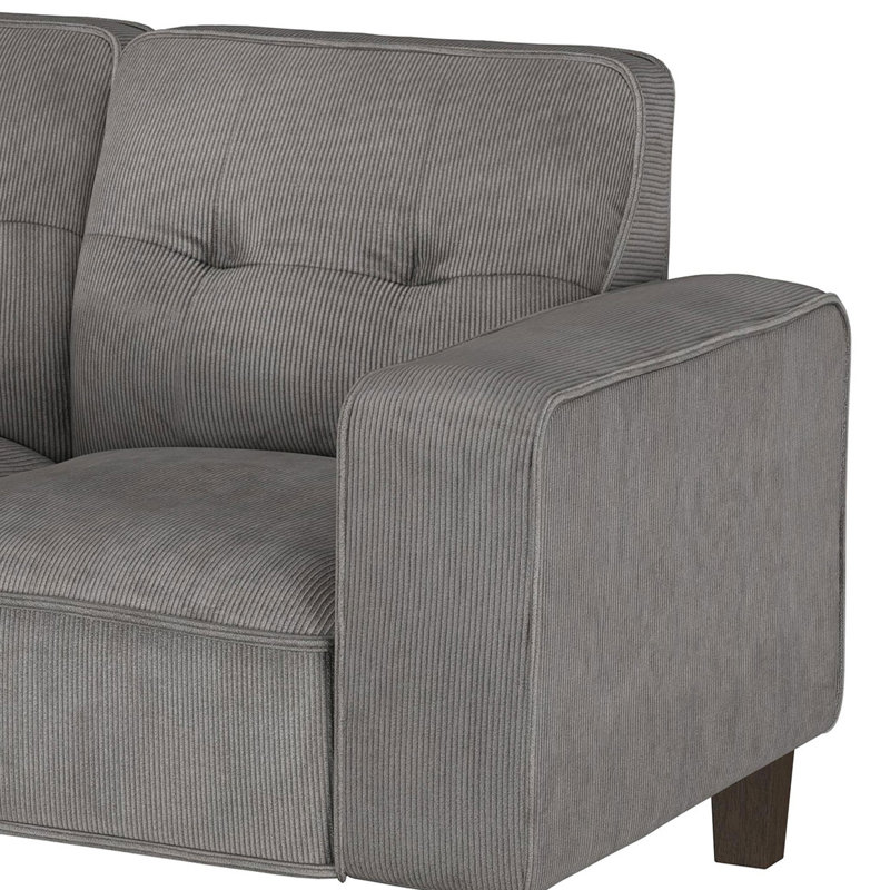 Ensemble de canapé 3 pièces avec accoudoirs rembourrés, Gris anthracite