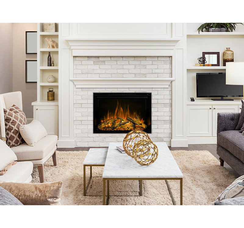 Redstone Recessed Wall Mounted Electric Fireplace, 29" H x 41.75" W x 9.8" D