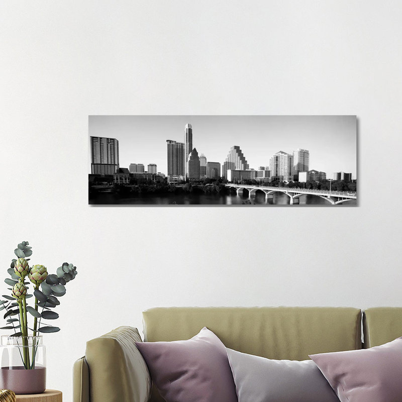 Austin Skyline Cityscape - Wrapped Canvas Panoramic Print, 121.92 cm H x 40.64 cm W x 1.91 cm D