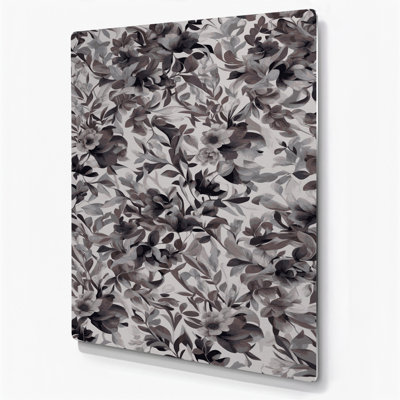 Abstrait floral 7, art mural gris en métal