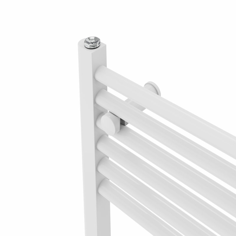 Wiest Straight Heated Towel Rail Radiator Bathroom Ladder Warmer, 180cm H x 50cm W x 3cm D, White