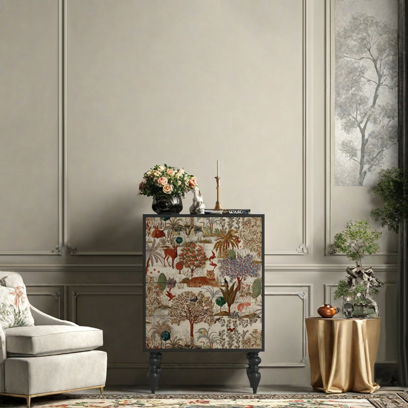 Living room tall feet storage French decor cabinet