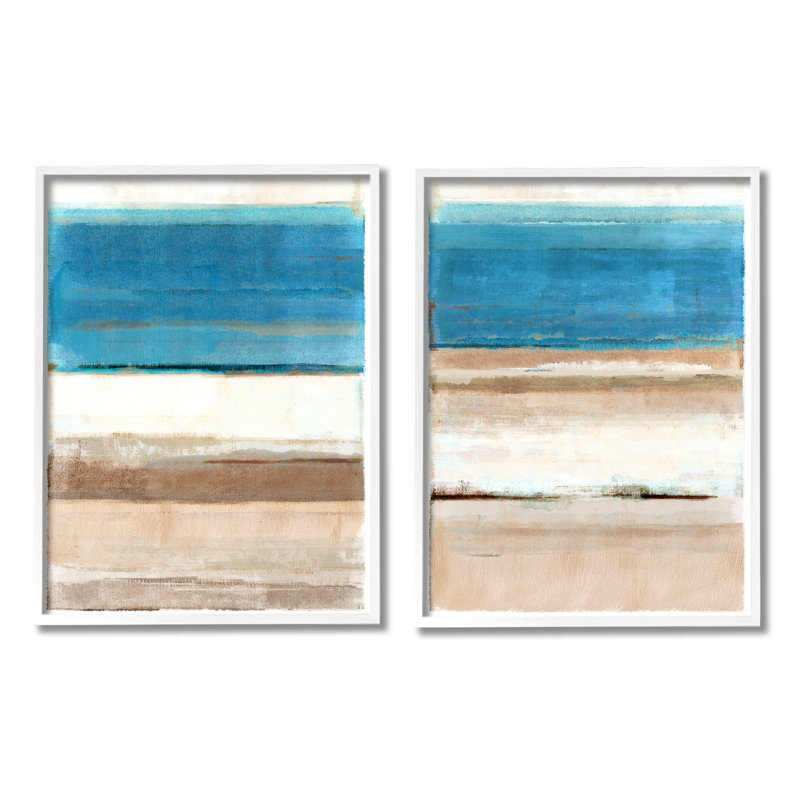 Abstrait nautique abstrait, impression sur bois encadrée 2 pièces, H 20 po x l 32 po x P 1,5 po