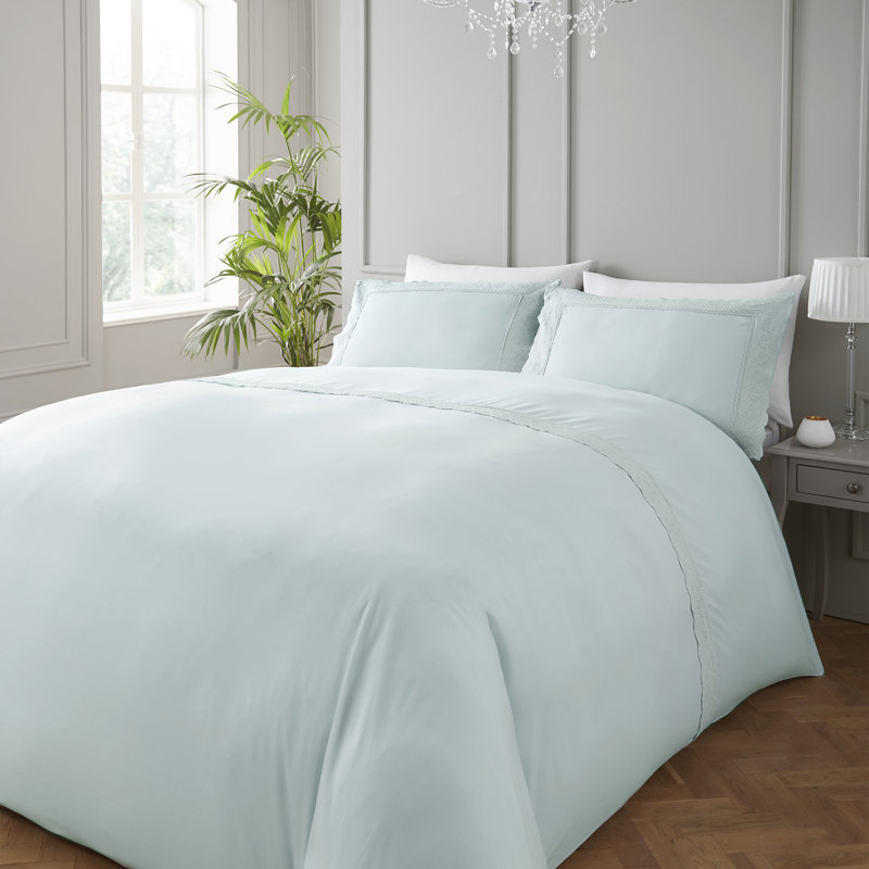 Highlawn Polyester Solid Colour Duvet Cover Set with Pillowcases, White, Double Duvet Cover + 2 Standard Pillowcases