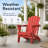 Pakkdiarie All-Weather HDPE Folding Adirondack Chair with Cup Holder for Patio & Garden-121972744