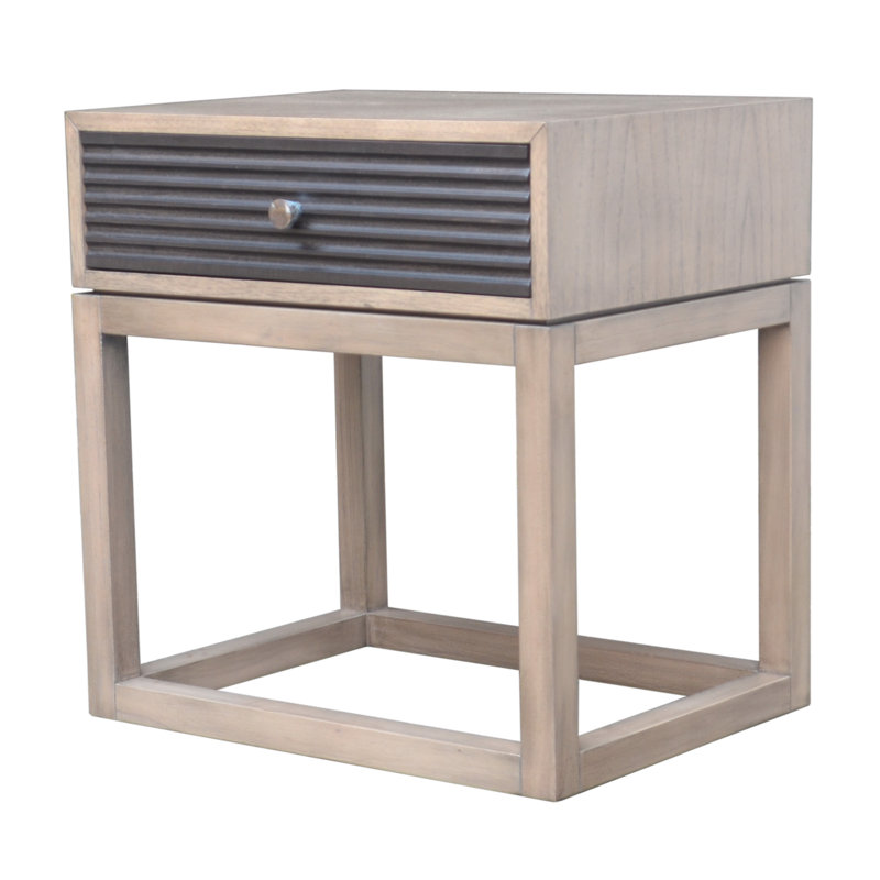 Sand Solid Wood 24'' Nightstand with 1 Drawer
