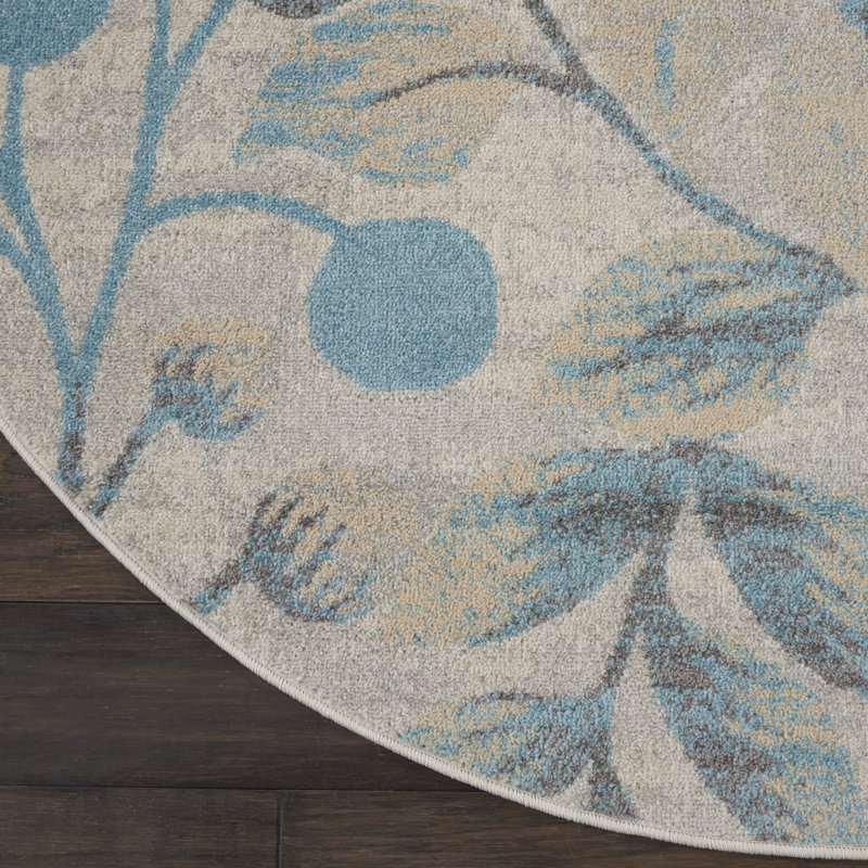 Yahara Floral Indoor Rug, Round 5'3"