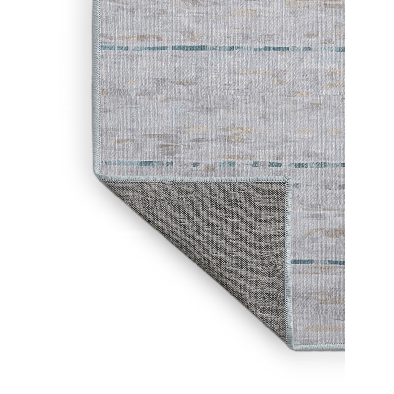 Tapis bleu lavable à la machine, Carré 6 pi