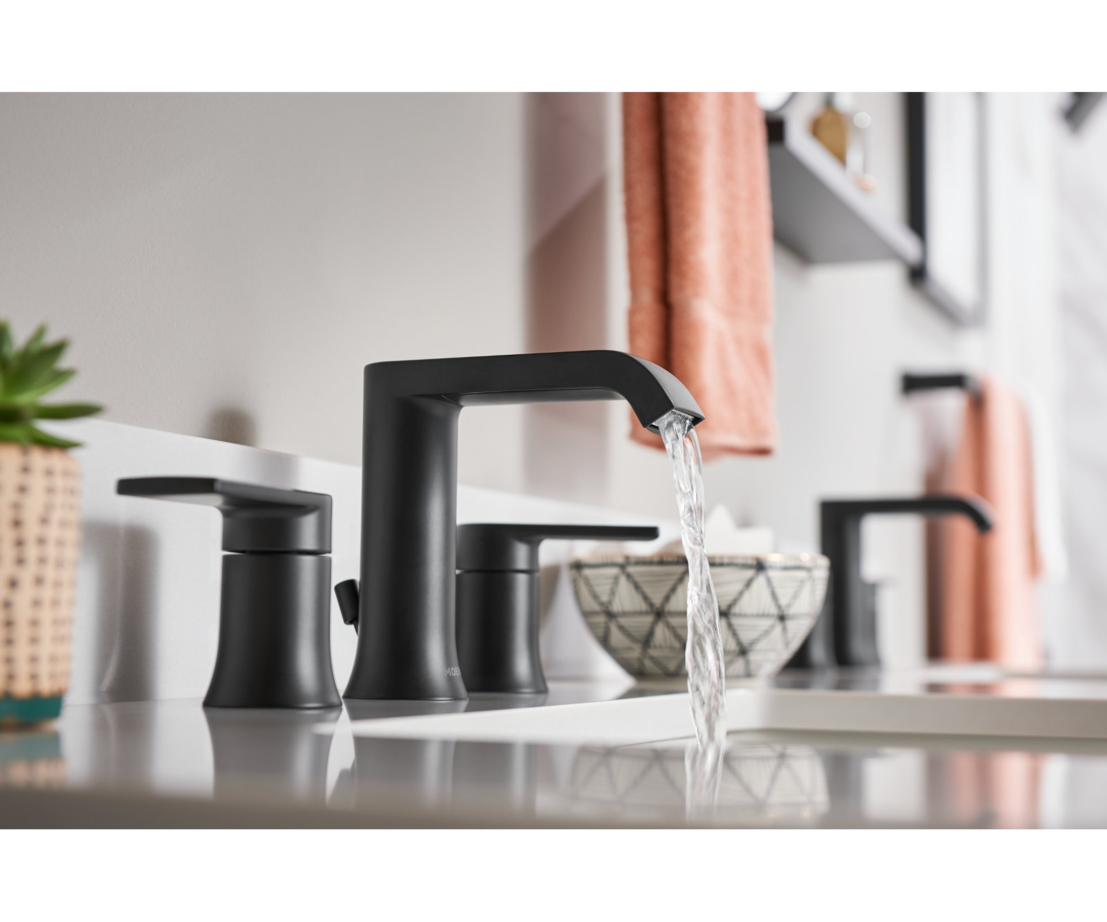 Genta LX Widespread Bathroom Faucet Trim, Matte Black