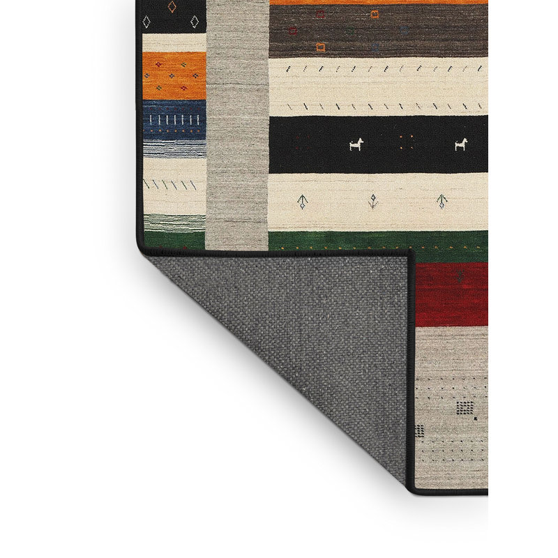Tapis gris / rouge / vert Madrona, Rectangle 7 pi x 10 pi