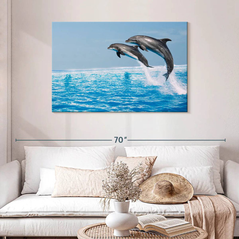 Brampt Two Leaping Dolphins, 30" H x 45" W