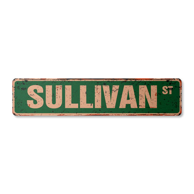 Sullivan Street Sign Heavy Duty Plastic 4" X 18"