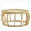 Table basse ronde en rotin vintage avec pieds courbés-199175797