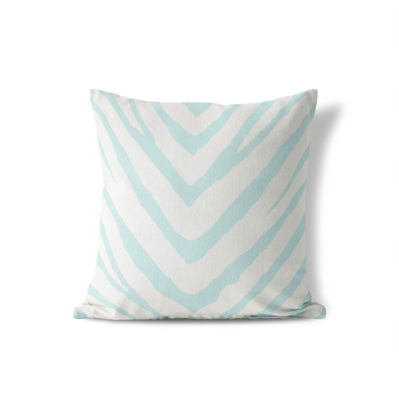 Zebra Stripe Throw Pillow, 18"H x 18"W, Light Blue/Blue