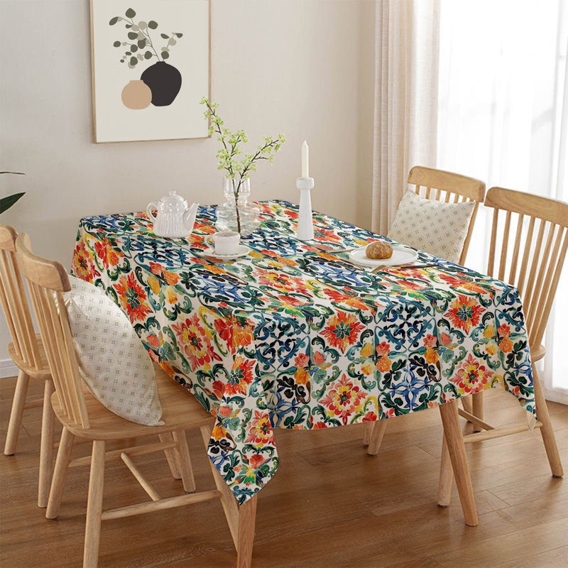 Washable Tablecloth (55 x 71 in), 50% Cotton / 50% Polyester, Easy Care, Machine Washable at 86°F, Tumble Dryer Safe, Ironable | Perfect for Dining Room & Special Occasions, Elegant and Durable Design
