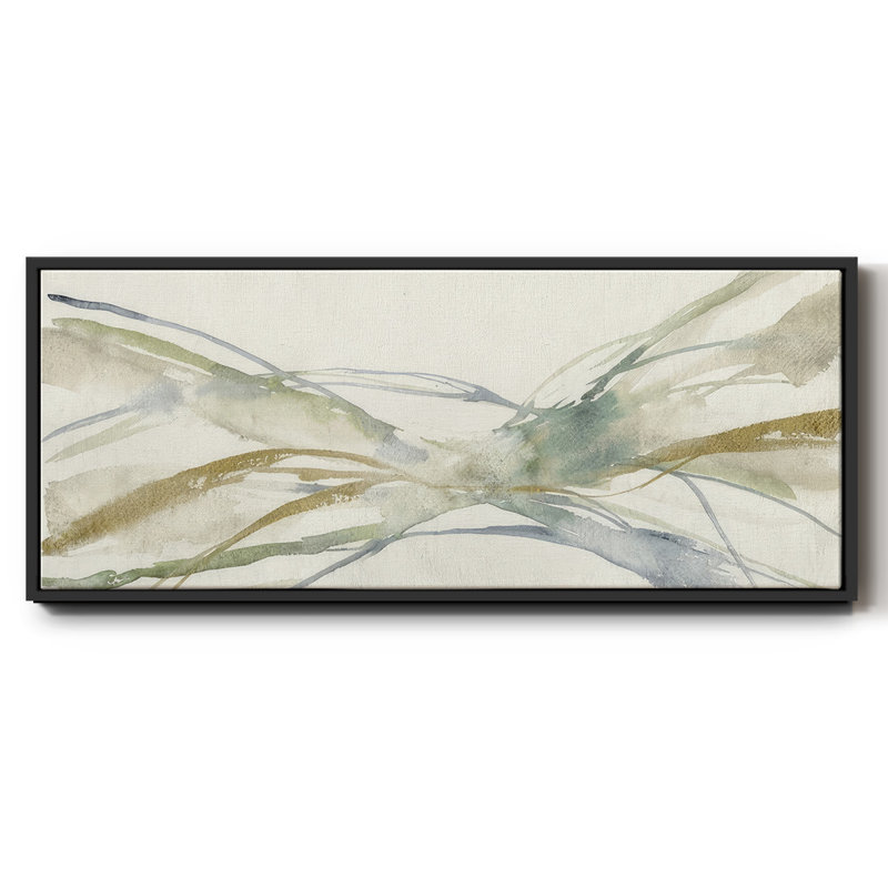 Watercolor Waves II- Framed Canvas, 8" H x 20" W