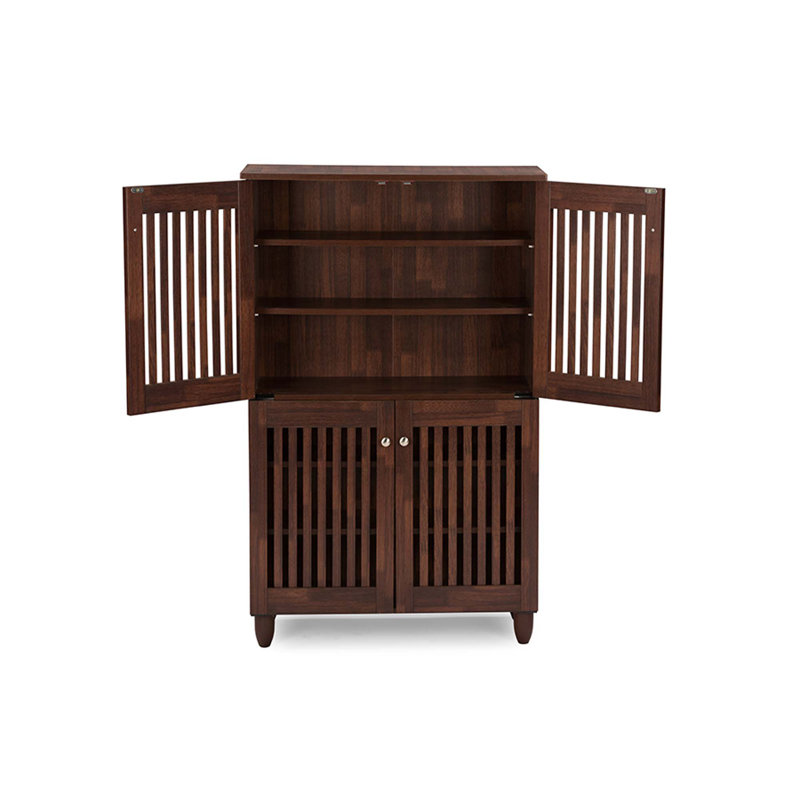 Dariell 18 Pair Shoe Storage Cabinet, Brown