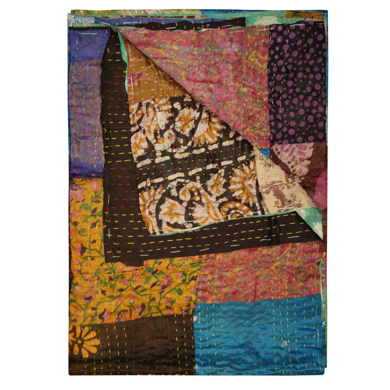 Couverture en soie Kantha
