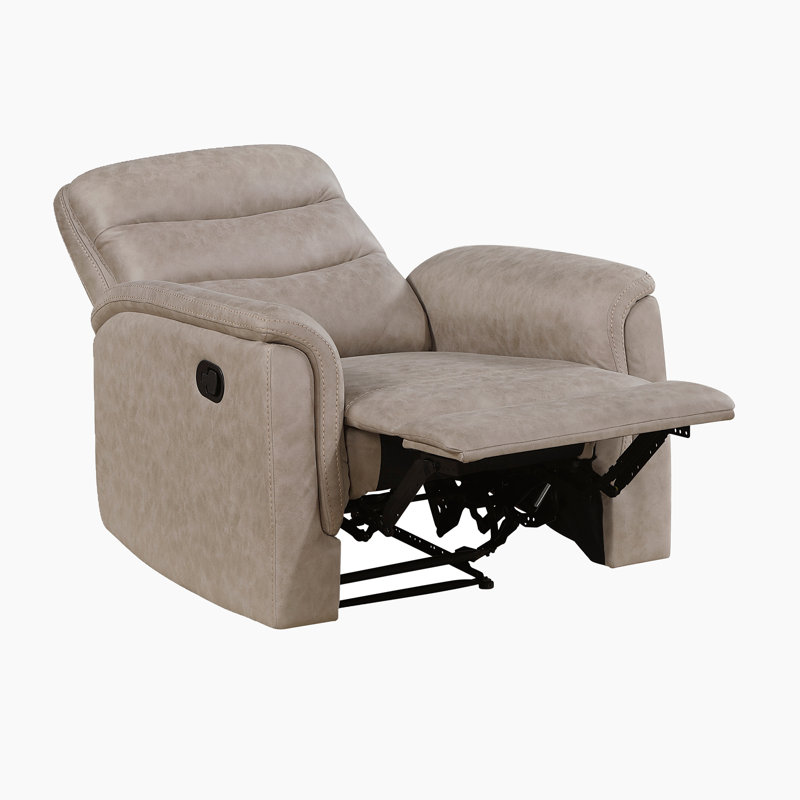 Ensemble de canapé de salon inclinable manuel en microfibre poli 3 pièces avec console centrale Ardyn, Taupe