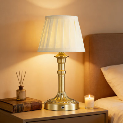 Rechargeable Cordless Table Lamp With Stepless Dimming - Portable LED Desk Lamp With Fabric Shade, 5200Mah Battery For Bedside, Reading, Camping, And Home Decor