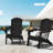 Set of 2 Folding Adirondack Chairs, Wood Texture, Cup Holder, All-Weather HDPE-1733269537