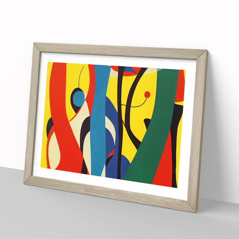 Captivating Modern Abstract Art 1 Piece Single Picture Frame Wall Art, 34cm H x 46cm W x 2cm D, Oak