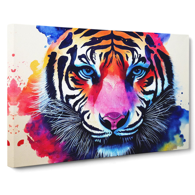 Tiger In Colour - Wrapped Canvas, 35cm H x 50cm W x 3cm D