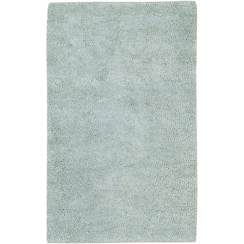 Tapis écume de mer en laine tissé à plat à la main Bonney, Rectangle 8 pi x 10 pi 6 po