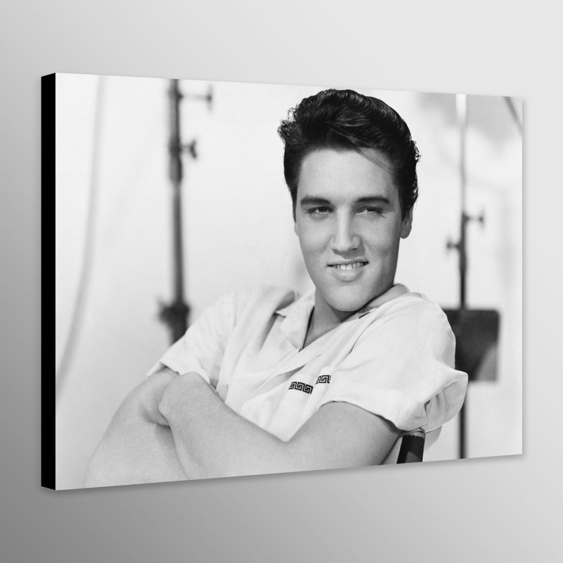 Elvis Presley Smile - Wrapped Canvas Print, 41cm H x 61cm W