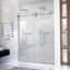 Porte de douche coulissante simple sans cadre de 44 à 48 po x H 76 po - Verre trempé transparent de 5/16 po (8 mm), conception de dérivation avec finition chromée