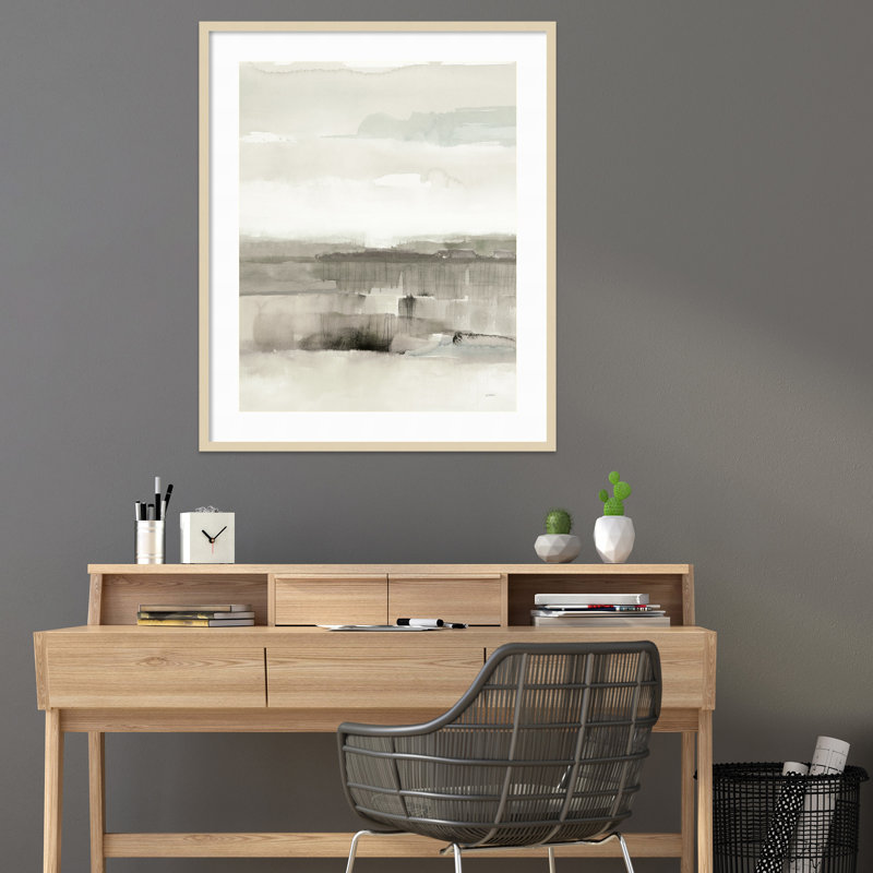 Influence Of Line And Color Neutral Crop by Mike Schick, Brown Framed Paper, 41.12" H x 34.12" W x 0.88" D
