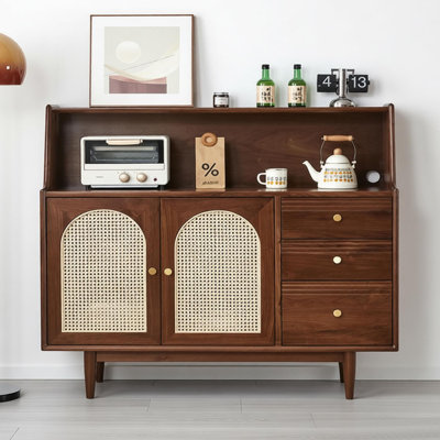 Multi-functional storage solid wood sideboard