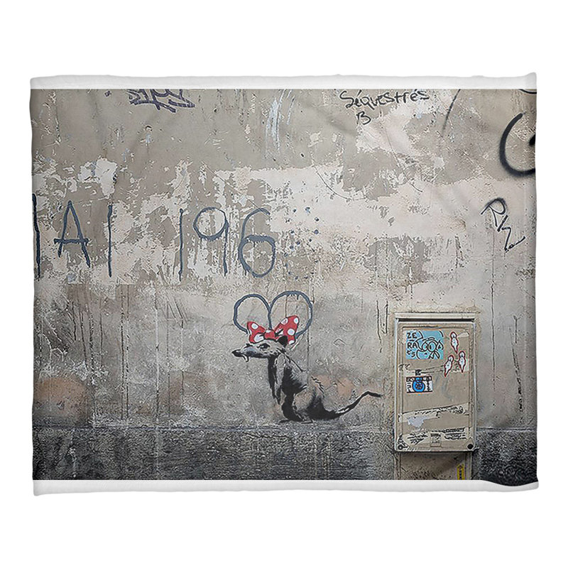 Banksy Sewn Throw Blanket, 50" W x 60" L