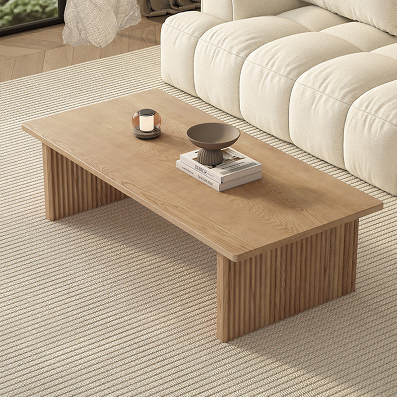 Rectangular simple solid wood coffee table, 15.7" H x 39.4" L x 19.7" W