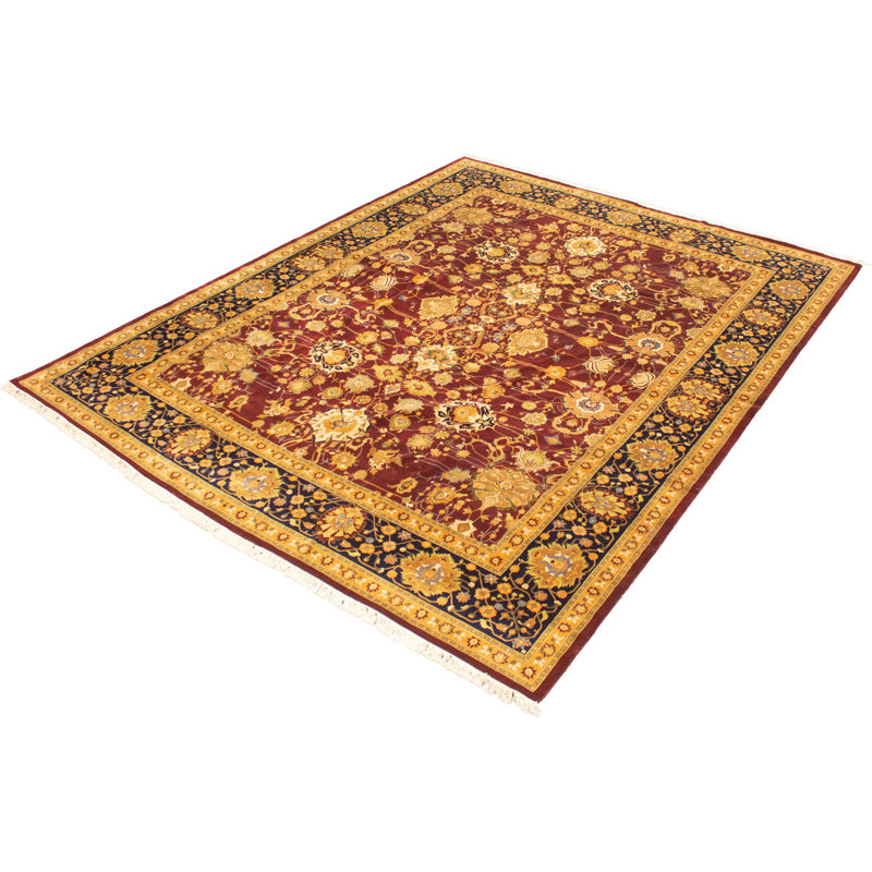 Tapis décoratif en laine noué à la main de conception unique noué à la main New Age de style persan 18/20 Bourgogne 12 pi x 17 pi 7 po