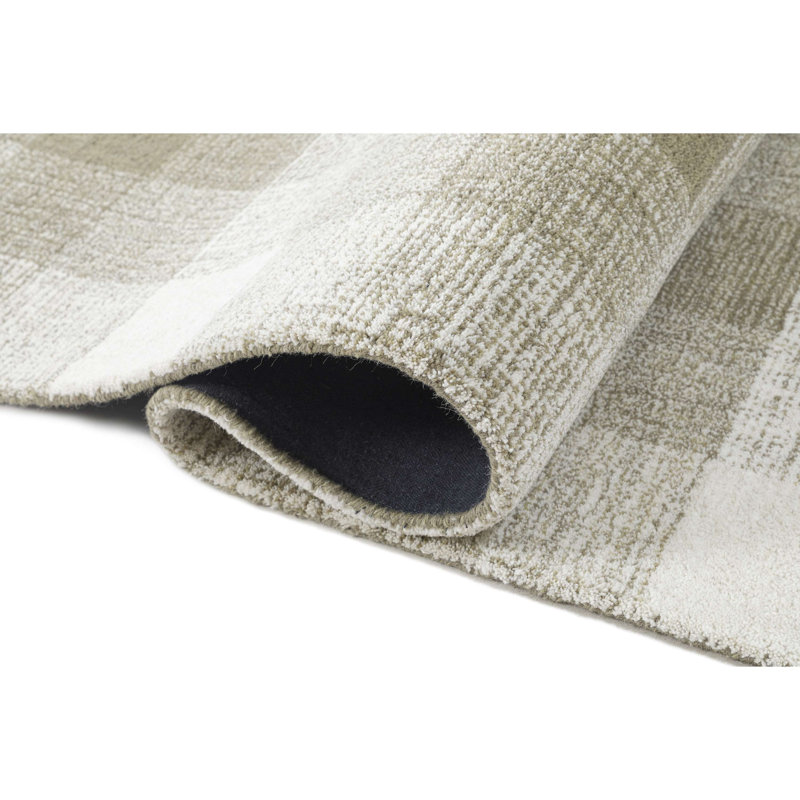 Handmade Gray and White Wool Rectangular Area Rug