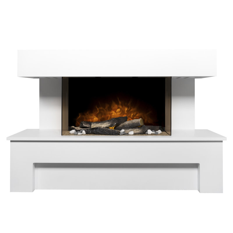 Adam Havana 110cm W Electric Fire, White