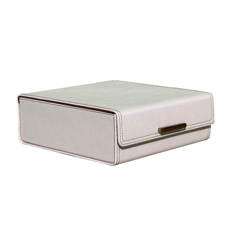 Leather Jewelry Box for Him, Ivory