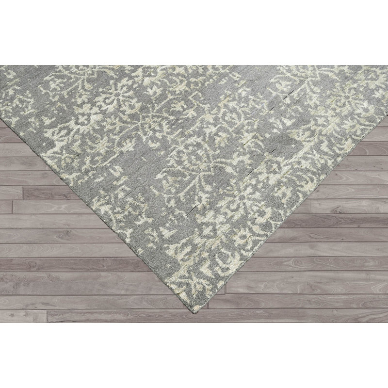 Naveyah One-of-a-Kind 5'4" X 7'5" Wool Area Rug in Gray