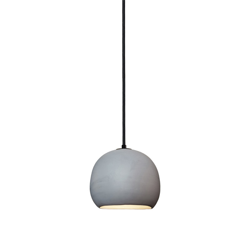 Clay 1 - Light Pendant, Black Fabric, Matte Gray, Yes