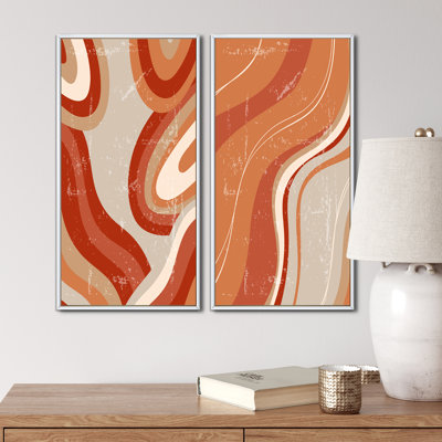 «Vintage Abstract Geometrics in Vintage Colors IV», ensemble de 2 impressions