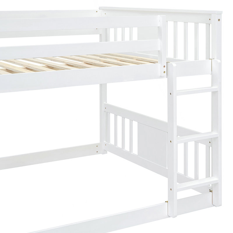 Lit superposé double au dessus d'un lit double avec échelle, White