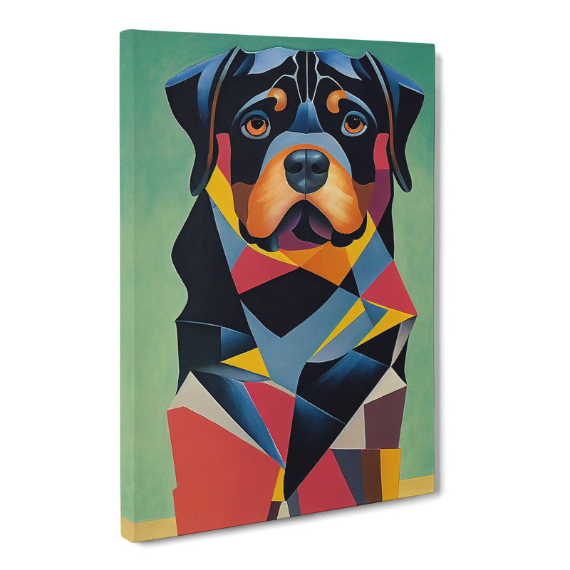 Rottweiler Cubism Vol.1 - Wrapped Canvas, 50cm H x 35cm W x 3cm D