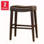 Tabouret de comptoir de 26 po avec garniture cloutée (ensemble de 2) contemporain brun foncé
