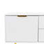 Meuble télé moderne blanc chaud avec deux tiroirs, armoire de salon et de chambre à coucher pour l'organisation des tiroirs